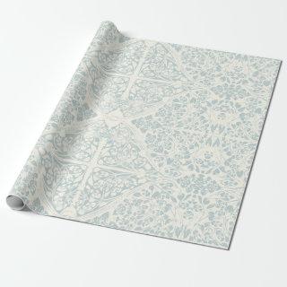 Floral Vines Arabesque Blue and Ivory Decoupage