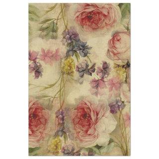 Floral Vintage Bouquet Script Ephemera Decoupage 2 Tissue Paper