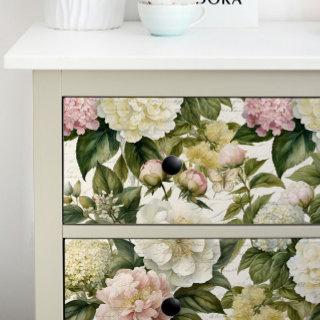 Floral Vintage Ivory Peony Hydrangea Decoupage Tissue Paper