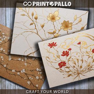 Floral wabi-sabi kintsugi style for decoupage  sheets