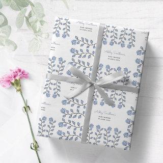 Floral Watercolor Baby Shower (Blue)