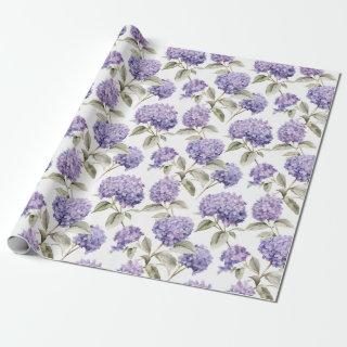 Floral watercolour - Lavender Purple Hydrangeas