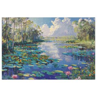 Florida Everglades River Lily Pads Decoupage Tissue Paper