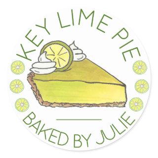 Florida Key Lime Pie Slice Baked By Homemade Classic Round Sticker