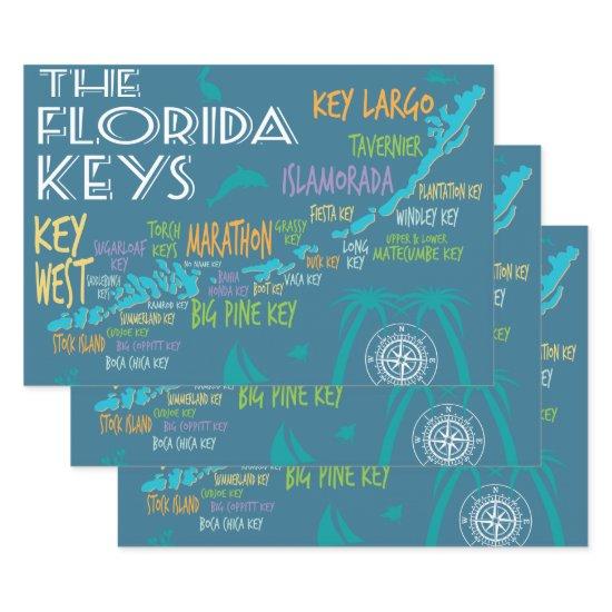 Florida Keys Map with Island Names  Sheets