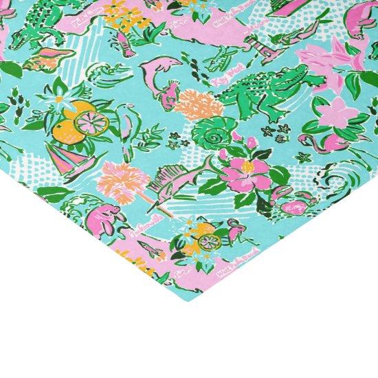 Florida Map Preppy Palm Beach Pattern Print Tissue Paper