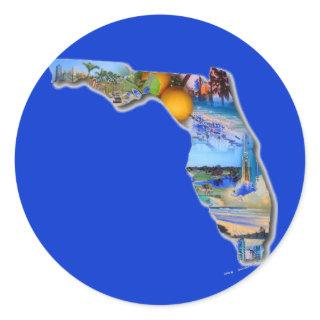 FLORIDA PICTURE DESIGN CLASSIC ROUND STICKER