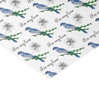 Florida Scrub Jay Monogram Crest Tissue Paper