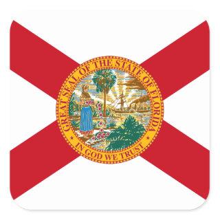Florida The Sunshine State Floridians US Flag Square Sticker