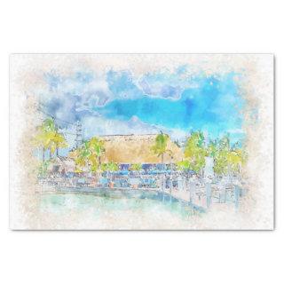 Florida USA Watercolor Sketch Painting Tissue Paper