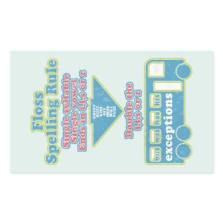 Floss Rule Phonics Learning English Language Rectangular Sticker