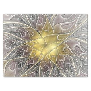 Flourish With Gold Modern Abstract Fractal Flower Tissue Paper