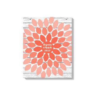 Flower - 50 Signature Canvas Guest Book