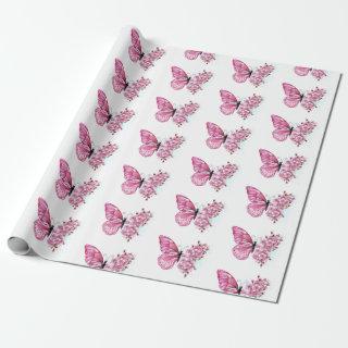 Flower Butterfly with Pink Sakura