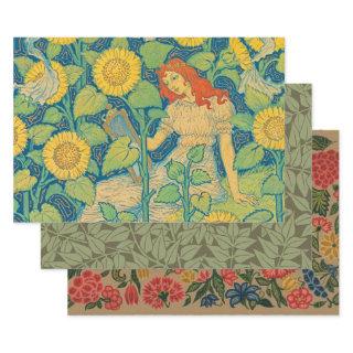 Flower Child Woman in Sunflower Garden  Sheets