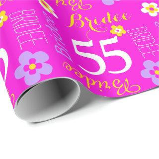 Flower custom name Bridee 55 birthday wrap