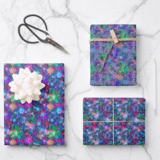 Flower Gift Wrap - Abstract Neon Floral Gift Wrap