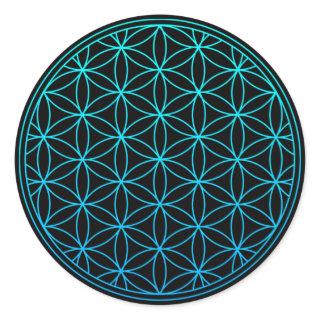 flower of life sacred geometry symbol ancient zen  classic round sticker