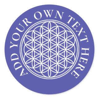 FLOWER OF LIFE - Sacred Geometry Symbol outline 2 Classic Round Sticker