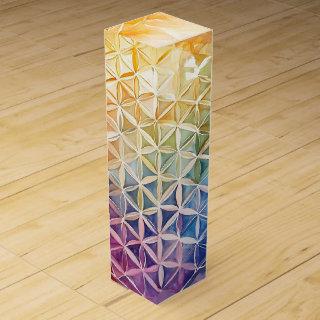 Flower of Life - Watercolor Painting Wine Box