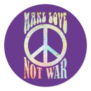 Flower Power Peace - Make Love Not War 1 Classic Round Sticker