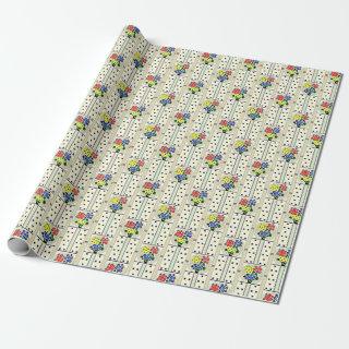 Flowers and Dots Kitchen Wallpaper ca. 1933 v2