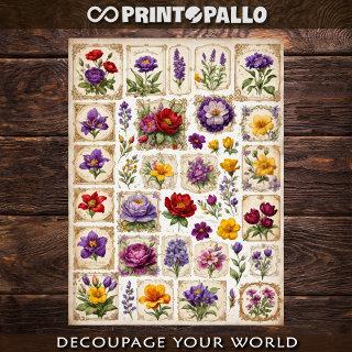 Flowers and plants decoupage element to cut out #6 tissue paper