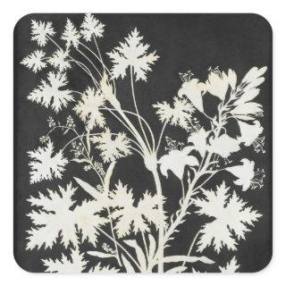 Flowers in Silhouette Square Sticker