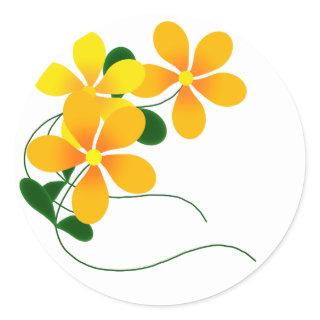 Flowers of Orange & Yellow Classic Round Sticker