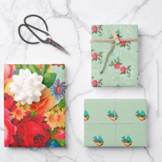 Flowers, Roses and Bluebirds  Sheets