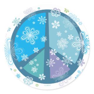Flowery Peace sign Stickers
