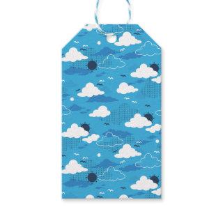 Fluffy Cloud Sunny Blue Sky Pattern Gift Tags
