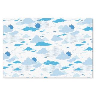 Fluffy Cloud Sunny White Sky Pattern Tissue Paper