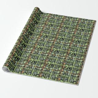 Fluffy Woven Graphic Burlap Green