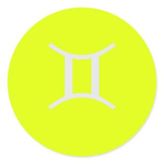 fluorescent yellow -Gemini Classic Round Sticker