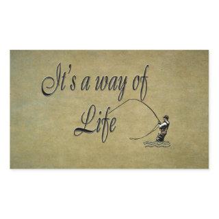 Fly-fishing - It's a Way of Life Rectangular Sticker