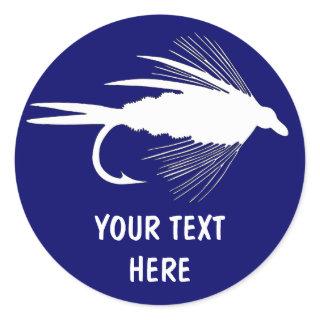 Fly Fishing lure to Personalize Classic Round Sticker