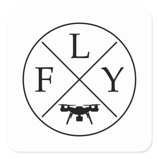 FLY Logo Drone Square Sticker