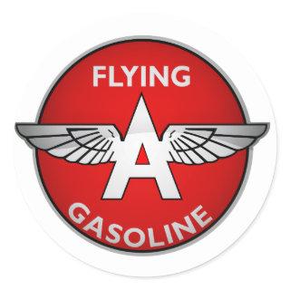 Flying A Gasoline crystal version Classic Round Sticker