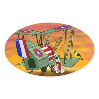 flying ace oval sticker