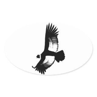 Flying Andean Condor Oval Sticker