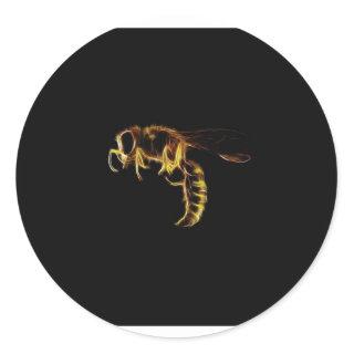 flying bee profile classic round sticker