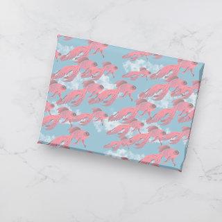 Flying Fish, Coral Colored Beta Fish Blue Sky  Sheets