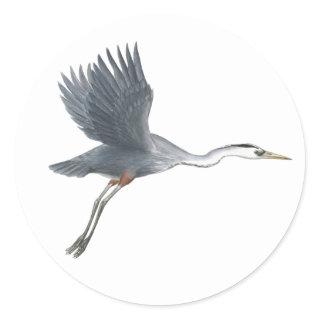 Flying Great Blue Heron Sticker