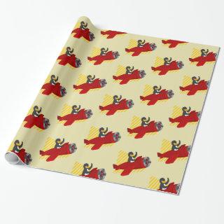 Flying penguing cartoon