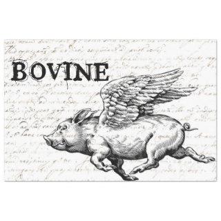 Flying Pig Decoupage Paper