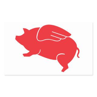 flying pig  🐷 rectangular sticker