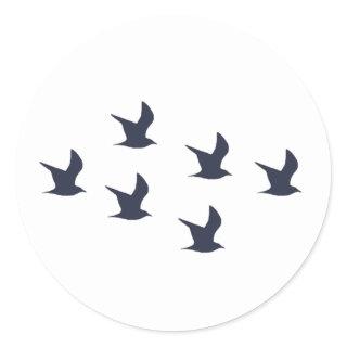 Flying Seagulls Logo Classic Round Sticker