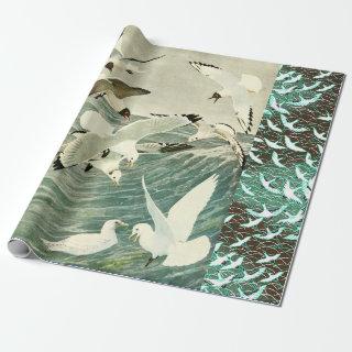 FLYING  SEAGULLS  OVER THE WAVES