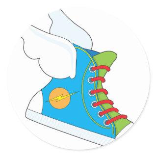 Flying Sneaker Classic Round Sticker